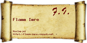 Flamm Imre névjegykártya